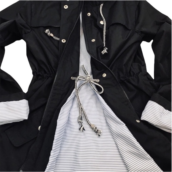 Women’s Front Zipper + Snaps Hooded Rain Jacket Fully Lined Black Size L… - Picture 10 of 16